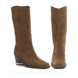 Vince Camuto Babellie Western Boot Brown Suede